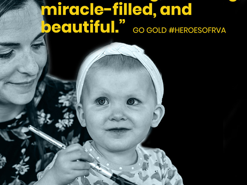 Karen and her baby daughter at a Heroes Art Session