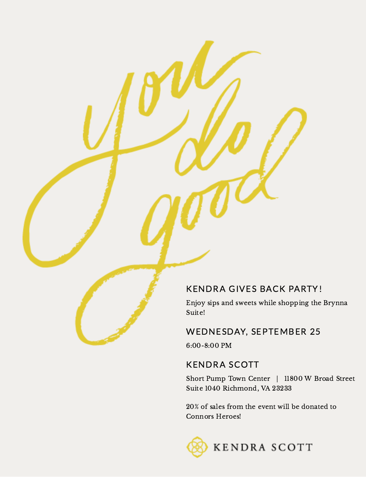 Kendra Scott in Short Pump will hold a fundraising night on Sept 25