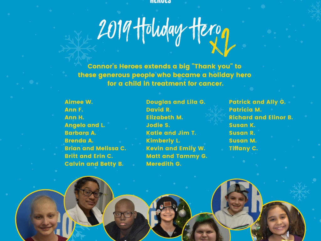 List of names of the people who gave to Connor's Heroes holiday campaign