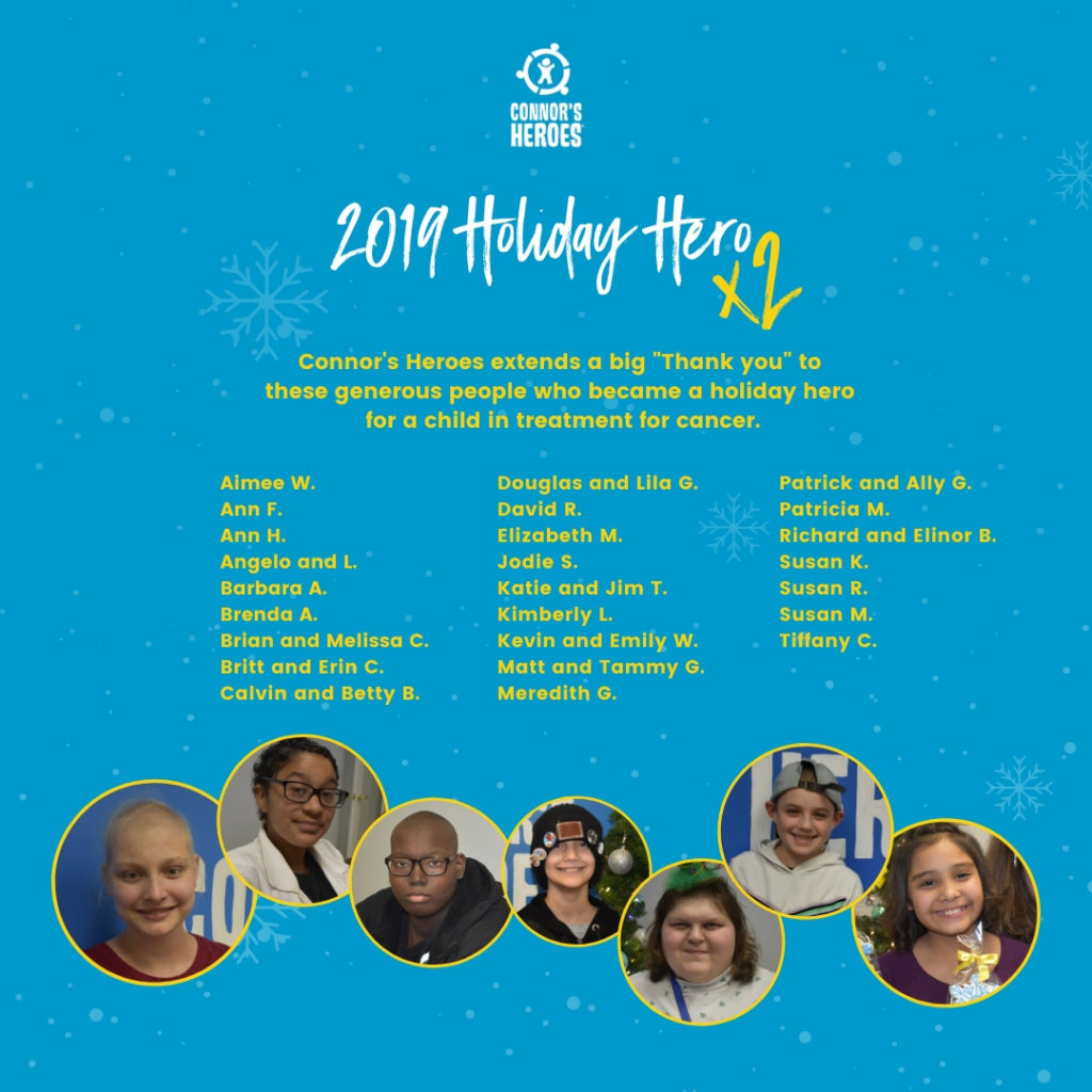 List of names of the people who gave to Connor's Heroes holiday campaign