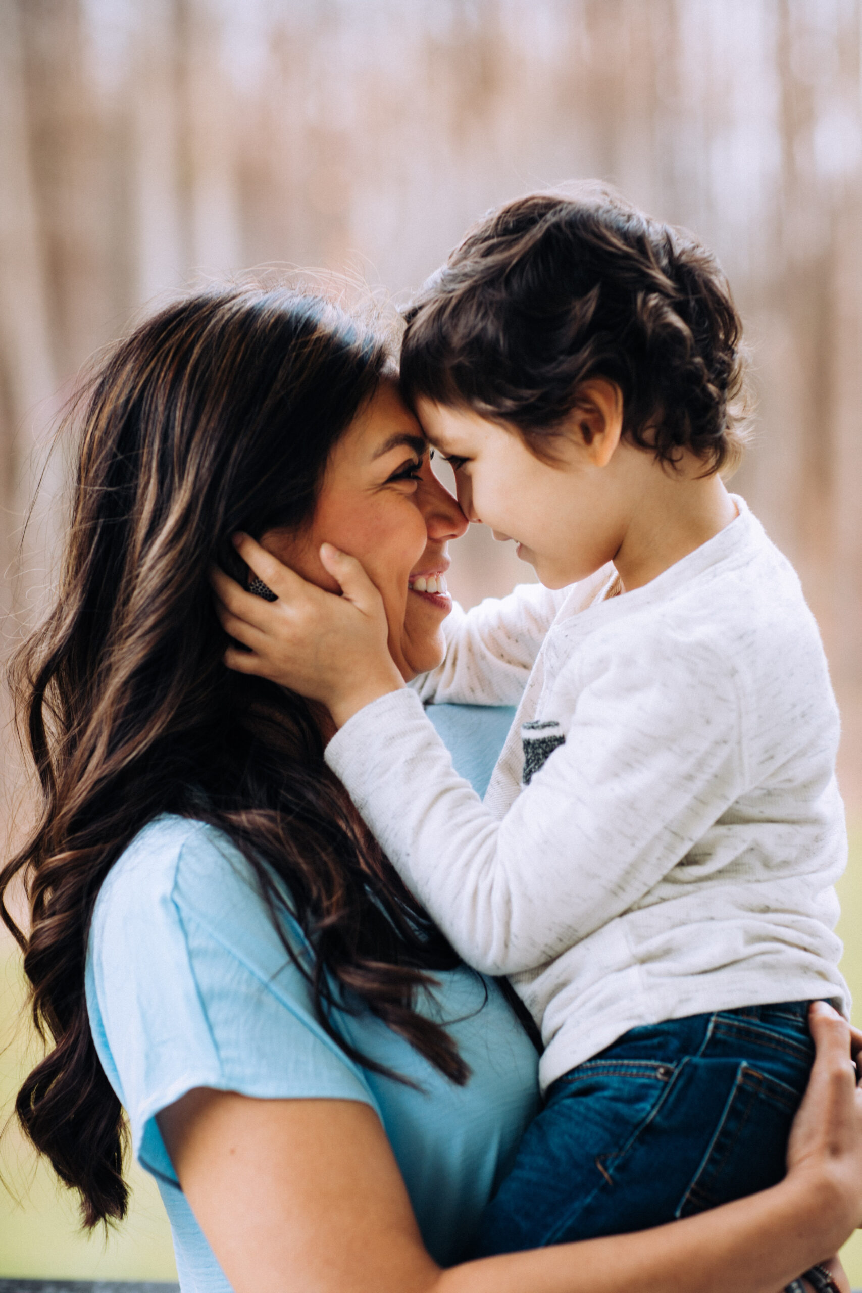 Levi hugging his mom