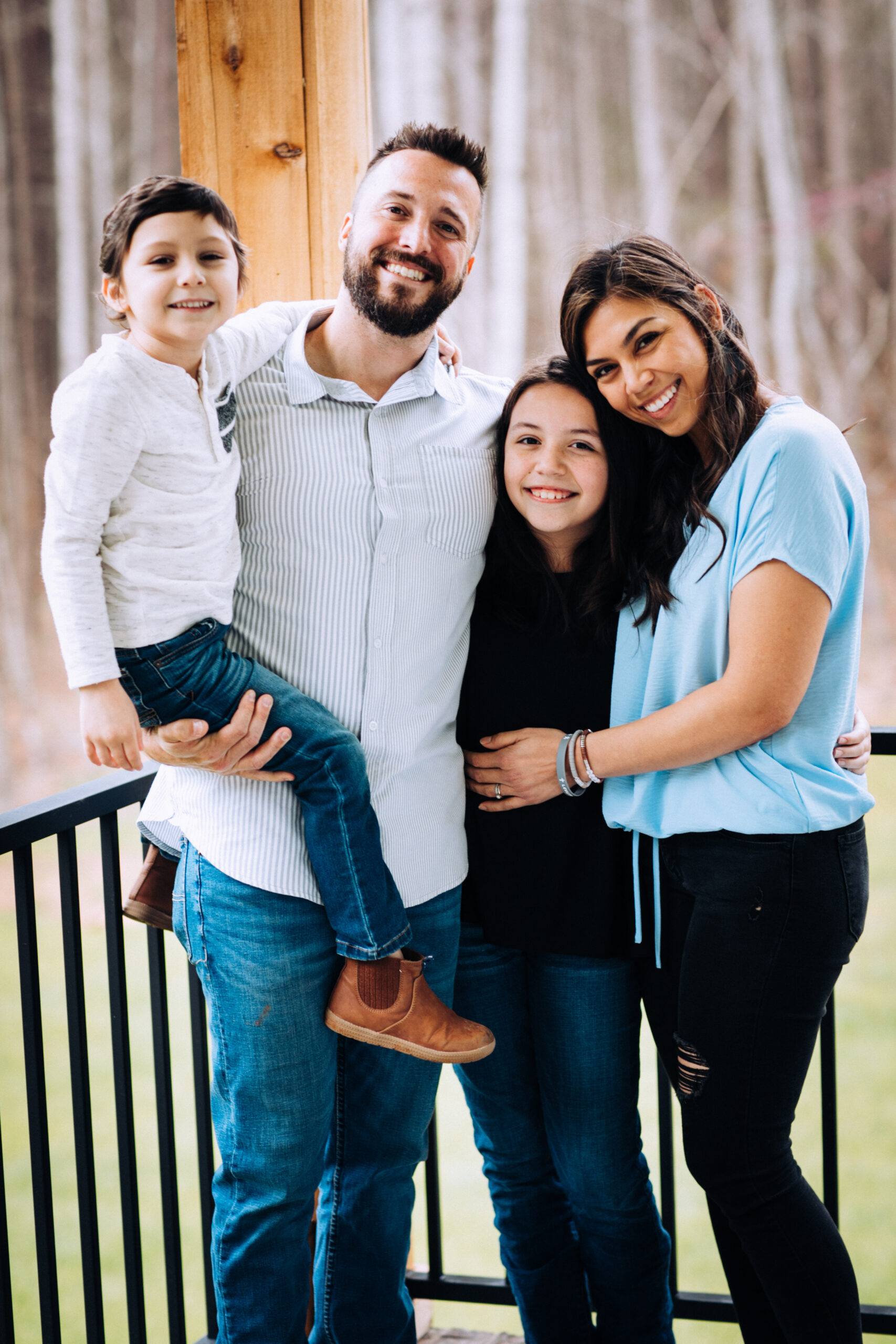 Levi and his family with his parents and sister