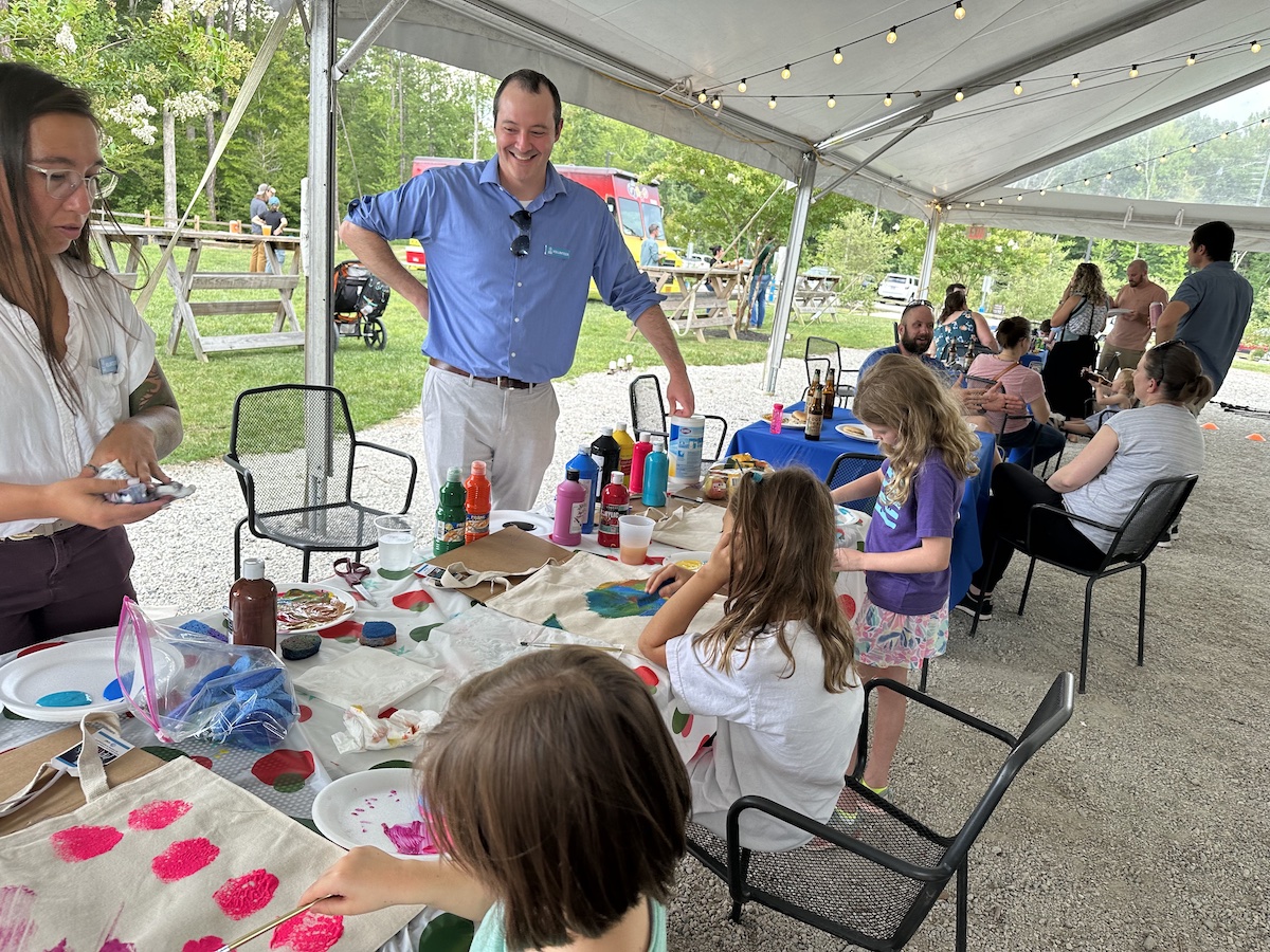 A group of children working on a craft