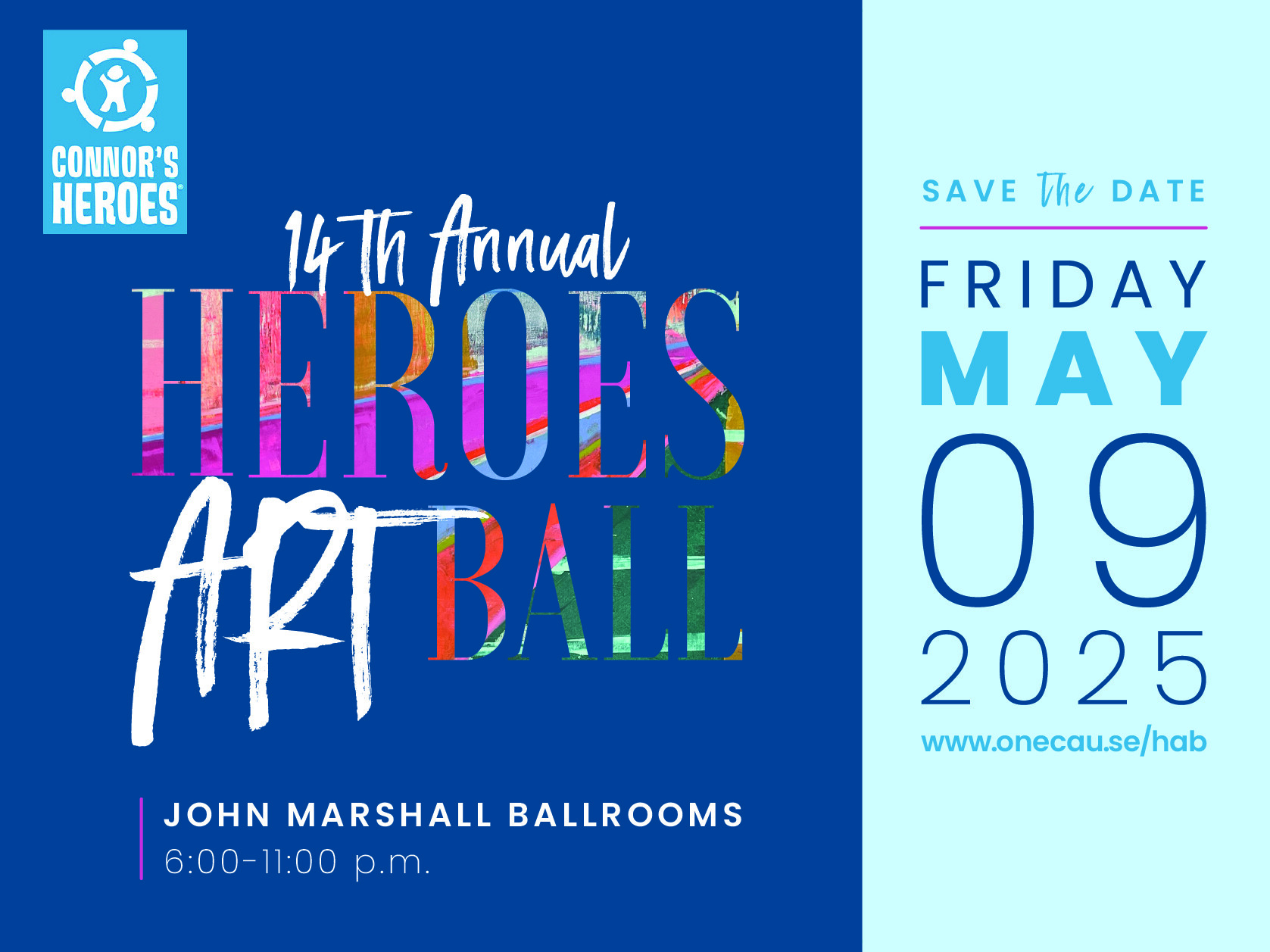 Logo for Connor's Heroes fundraising gala the Heroes Art Ball May 9 2025